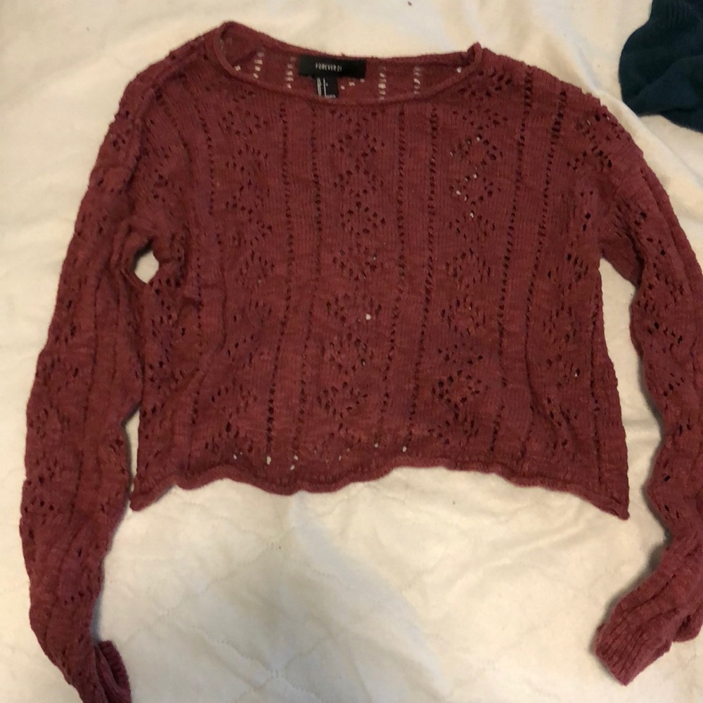 cropped knit sweater
